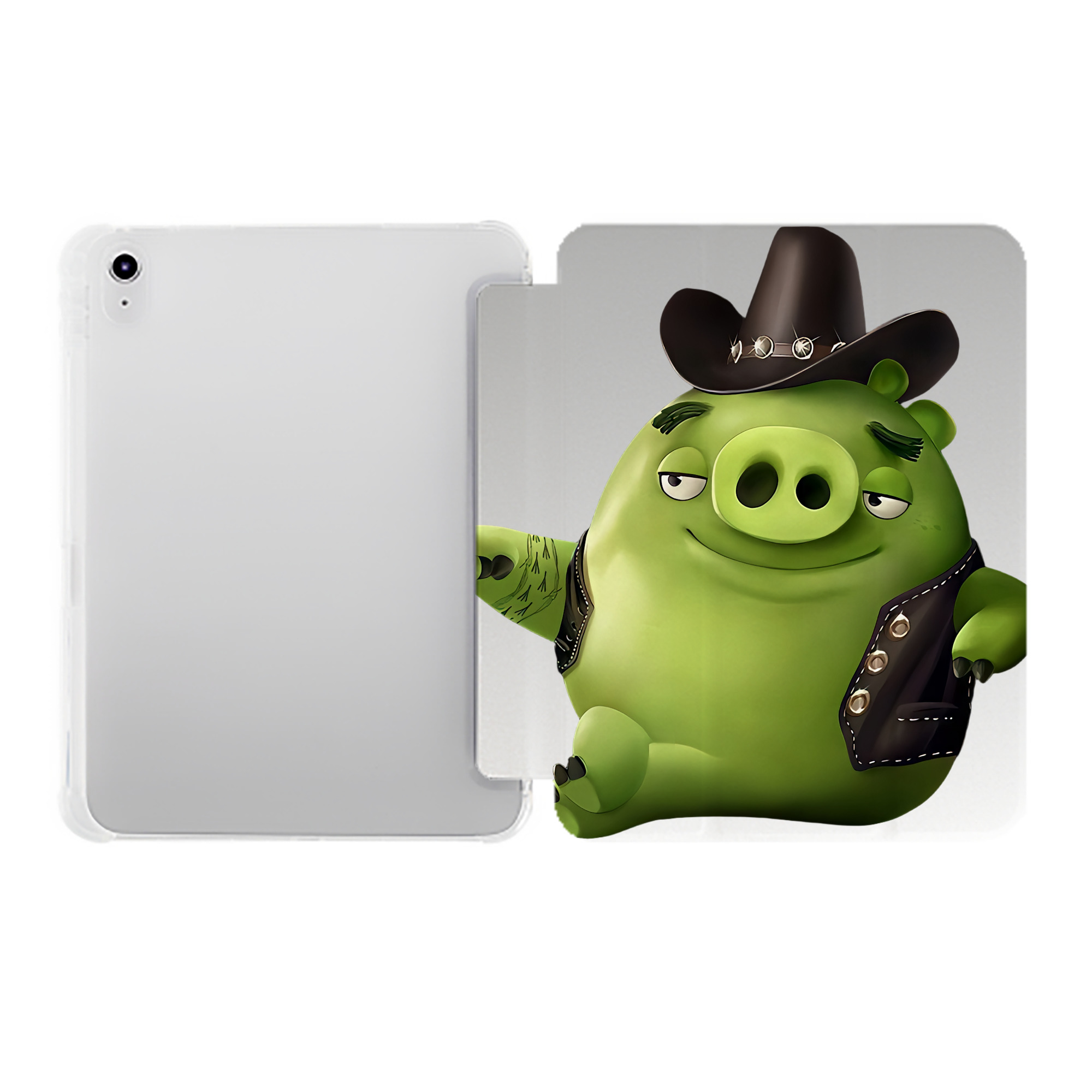 （画像用） Angry Birds アングリーバード IPad ケース ペン収納付き 三つ折りスタンド PUレザー×シリコン 対応機種9.5/10.5/10.9インチ